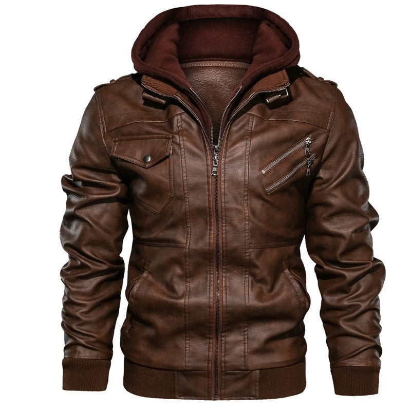Slim Fit Hooded Men Jacket for Autumn – Zip Pockets & Tapered Cut