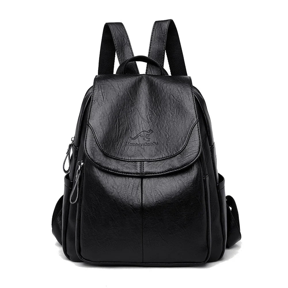 Flap Top Backpack with Matte Surface – For Women