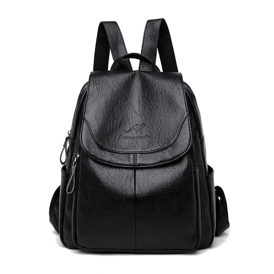 Flap Top Backpack with Matte Surface – For Women