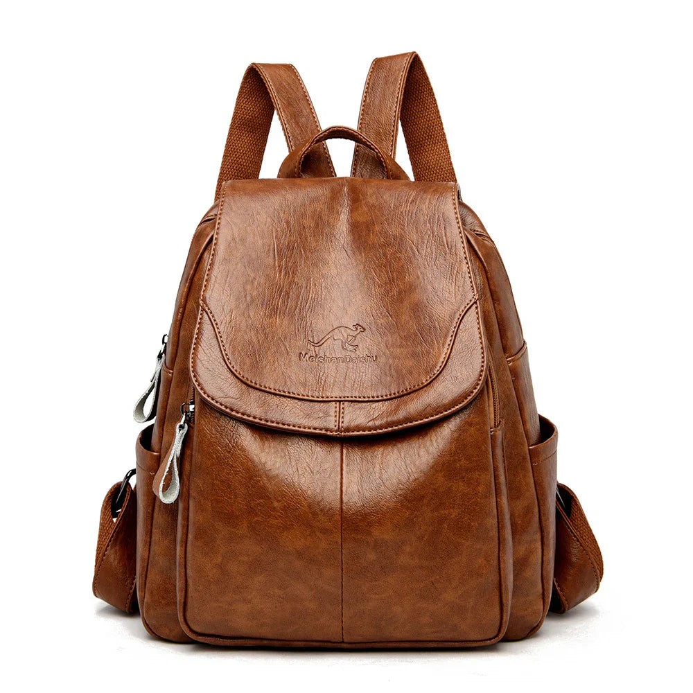 Flap Top Backpack with Matte Surface – For Women