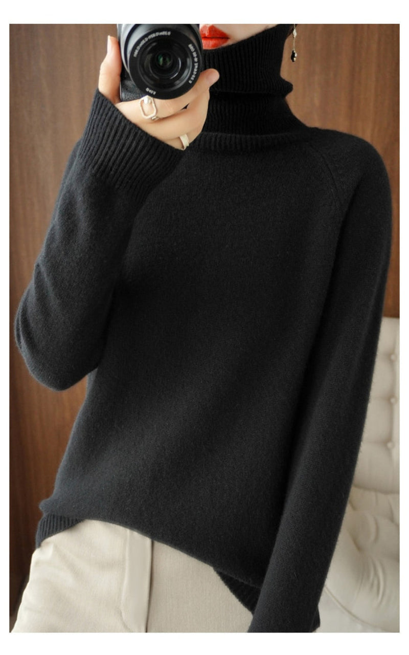 Emma – Women’s Soft and Warm Cashmere Turtleneck Sweater
