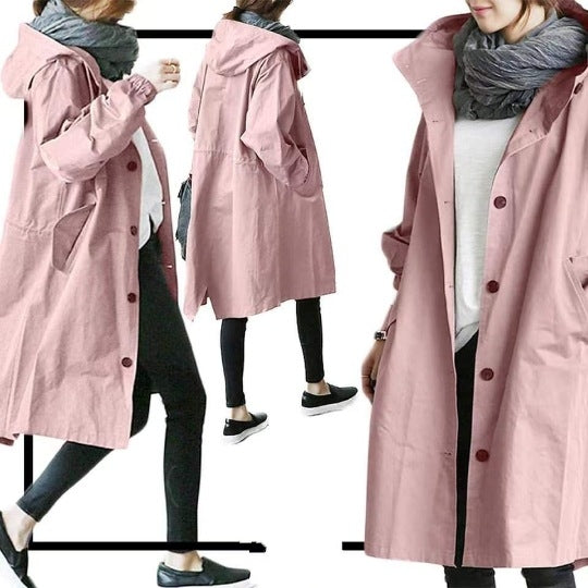 Hooded Trenchcoat Jacket For Women