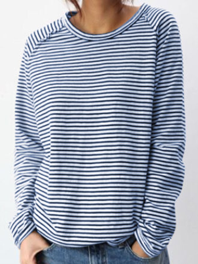 Annabela - Long Casual Striped Shirt
