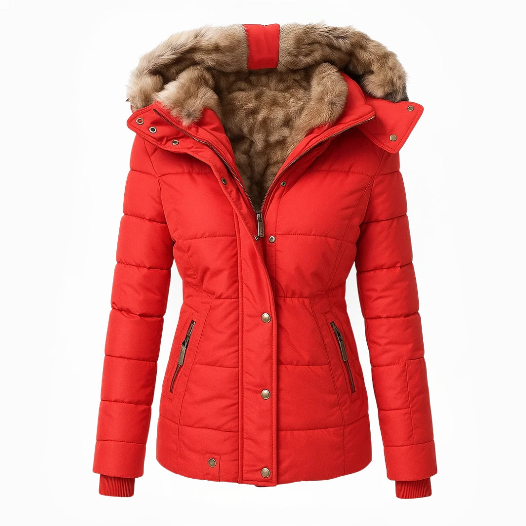 Olivia – Women’s Winter Coat with Faux Fur Lining, Warm, Fitted, and Hooded