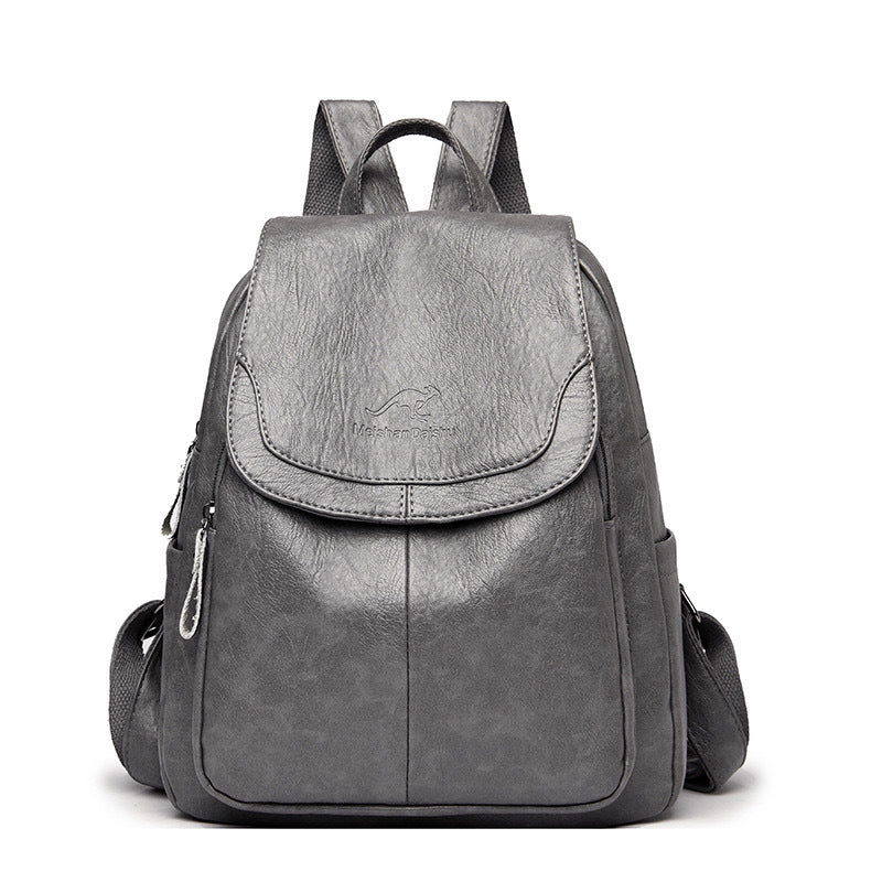 Flap Top Backpack with Matte Surface – For Women