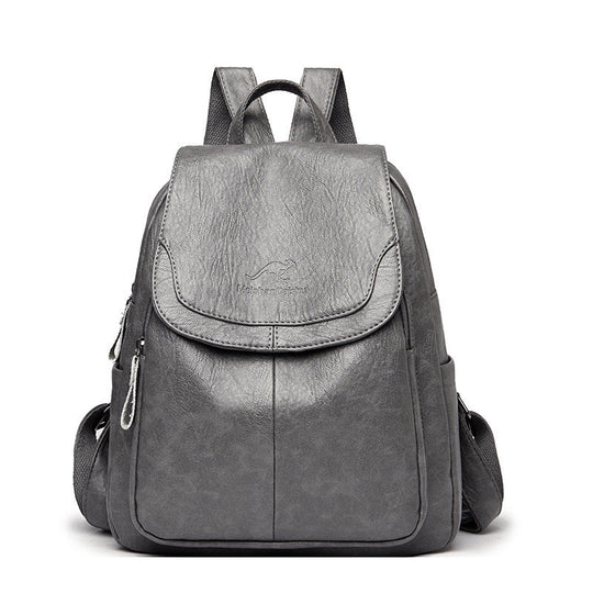 Flap Top Backpack with Matte Surface – For Women
