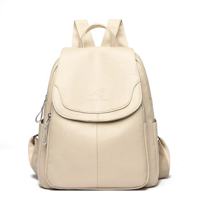 Flap Top Backpack with Matte Surface – For Women