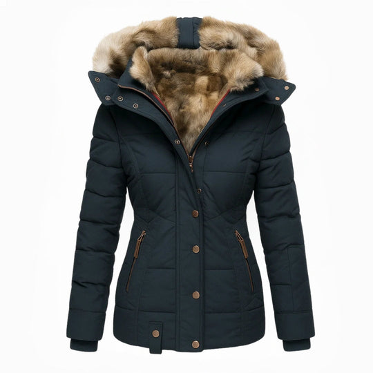 Olivia – Women’s Winter Coat with Faux Fur Lining, Warm, Fitted, and Hooded