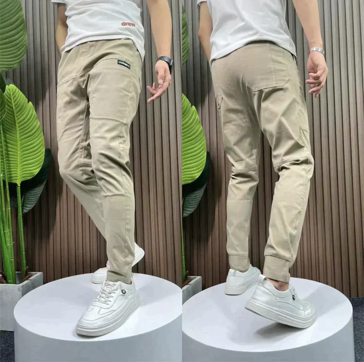 Cargo Trousers Men with Tapered Leg and Multi-Pocket Layout