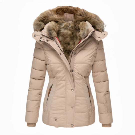Olivia – Women’s Winter Coat with Faux Fur Lining, Warm, Fitted, and Hooded