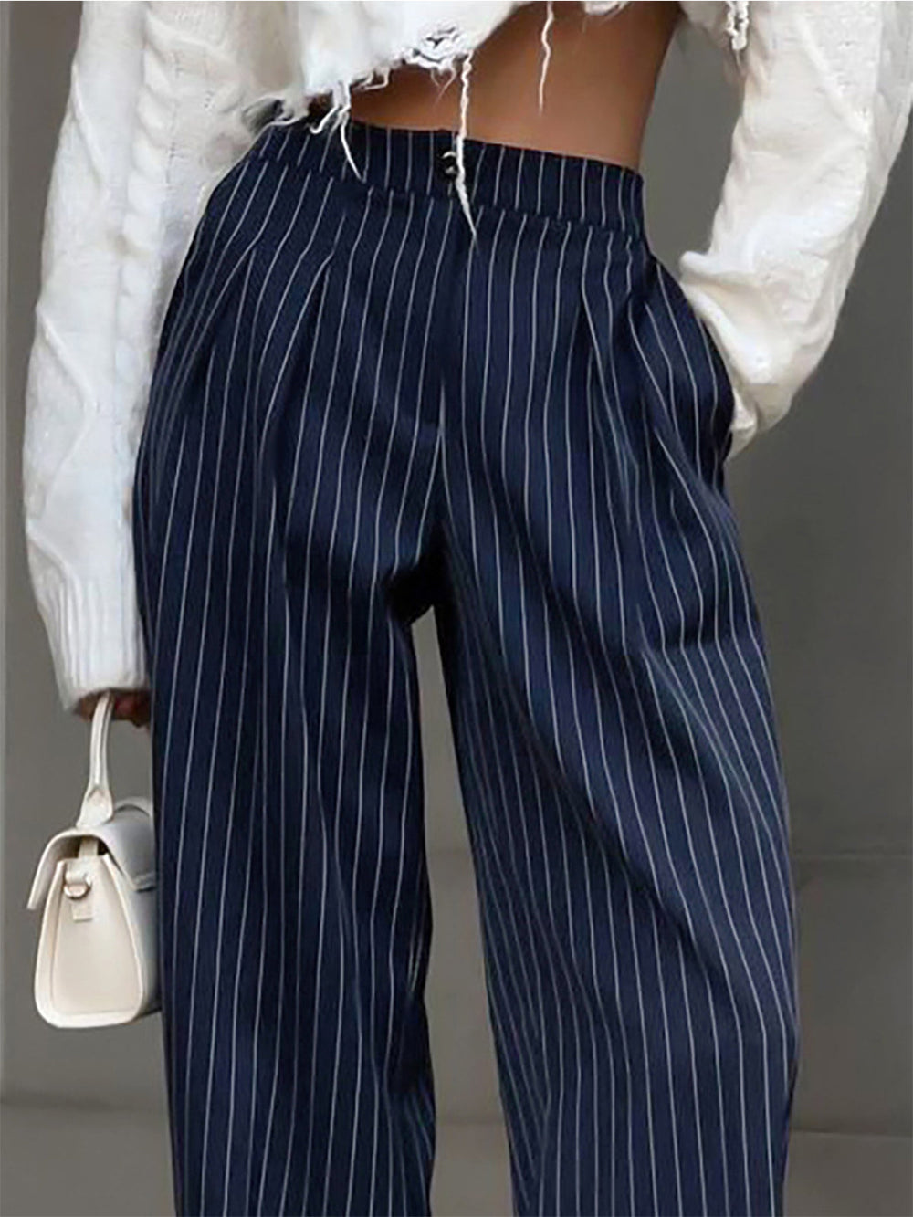 Dianor – Women’s Striped Pleated Trousers