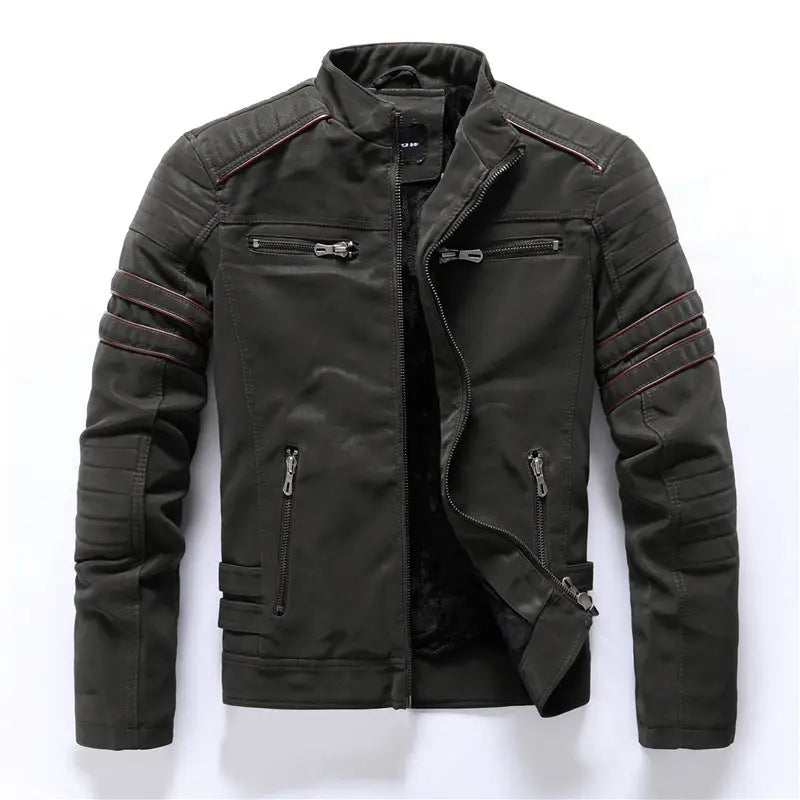 Biker Jacket with Silhouette for Men Azzoria
