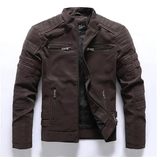 Biker Jacket with Silhouette for Men Azzoria
