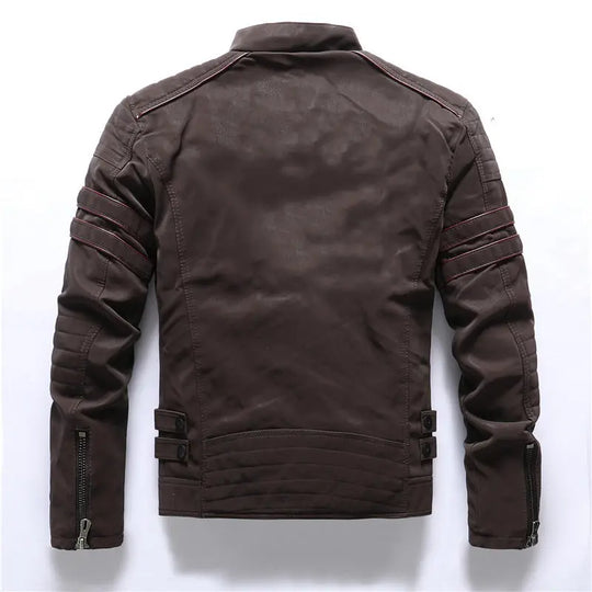 Biker Jacket with Silhouette for Men Azzoria