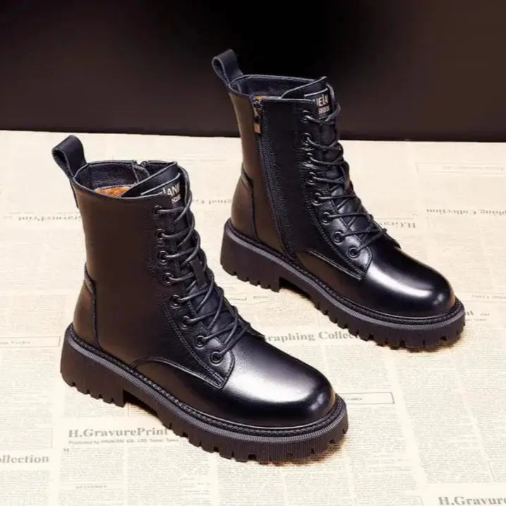 Black Ankle-High Boots for Women Azzoria