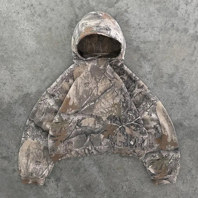 Camo Hoodie with Fleece Lining for Men Azzoria