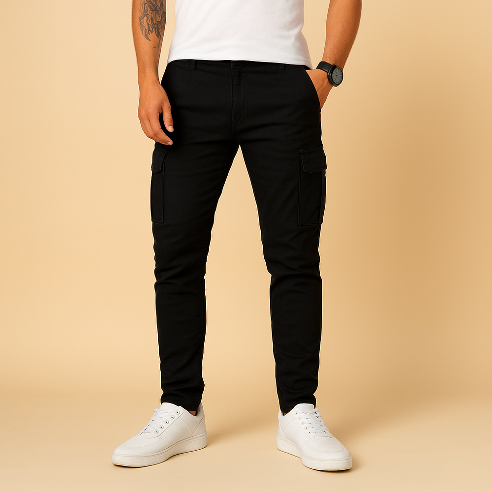 Cargo Pants Men with Tapered Leg and Multi-Pocket Setup