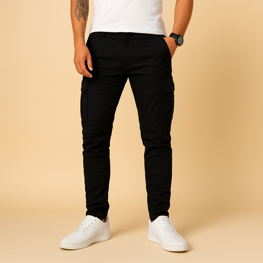 Cargo Pants Men with Tapered Leg and Multi-Pocket Setup
