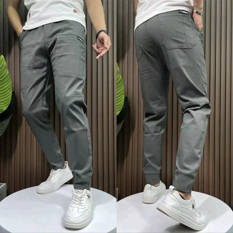 Cargo Trousers Men with Tapered Leg and Multi-Pocket Layout