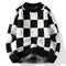 Checkered Knit Sweater for Men