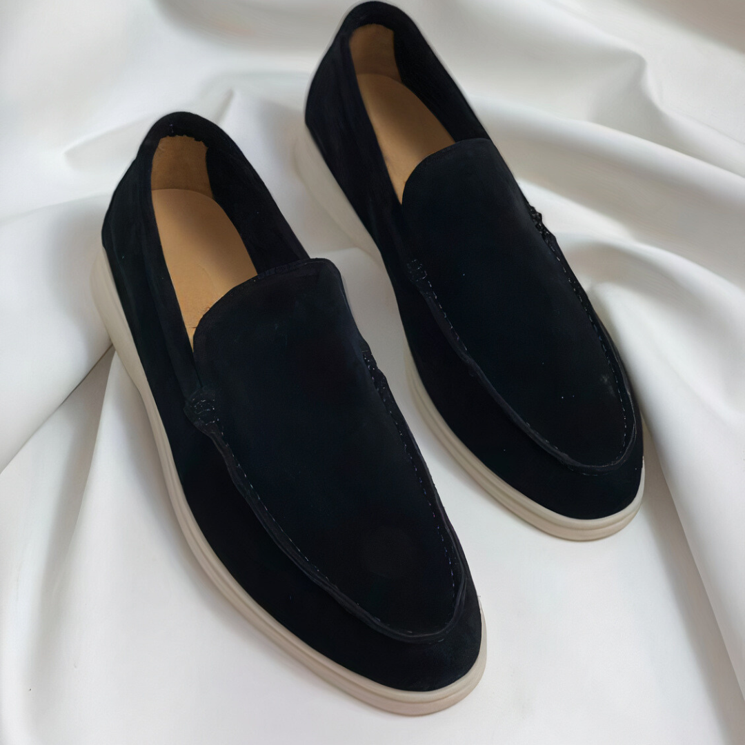 Contrast Sole Slip-On Loafers for Men
