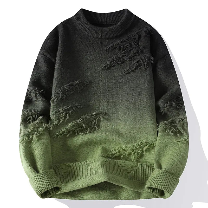 Crew Neck Knit Sweater for Men Azzoria