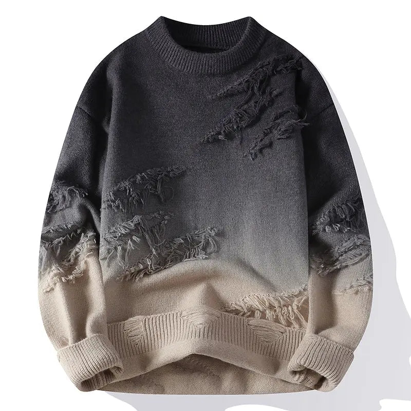 Crew Neck Knit Sweater for Men Azzoria