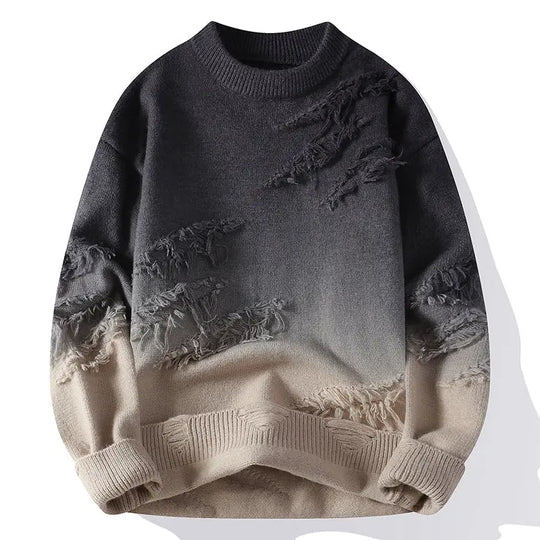 Crew Neck Knit Sweater for Men Azzoria
