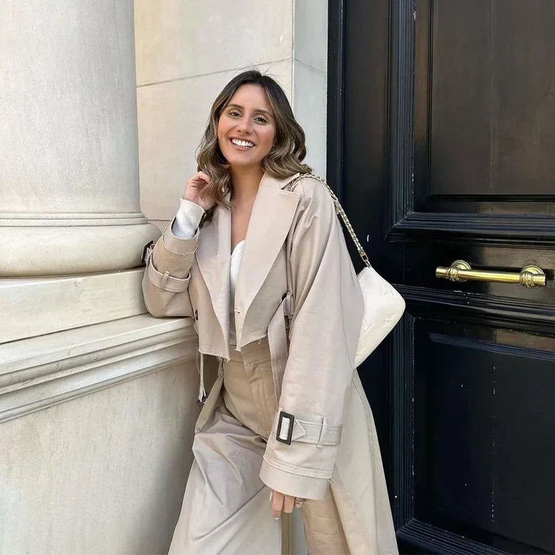Cropped Trench Coat for Women