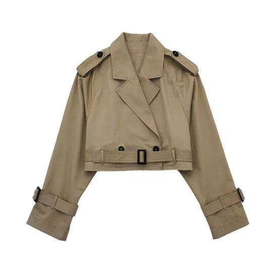 Cropped Trench Coat for Women