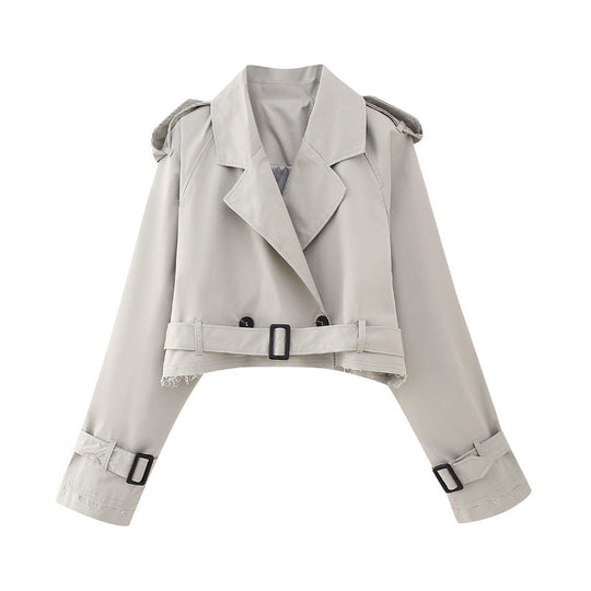 Cropped Trench Coat for Women