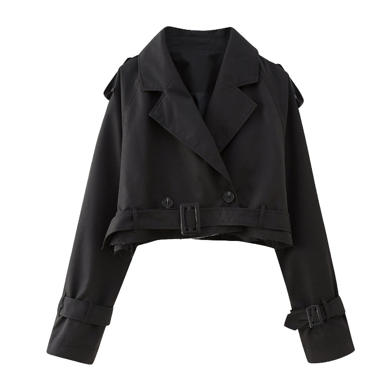 Cropped Trench Coat for Women