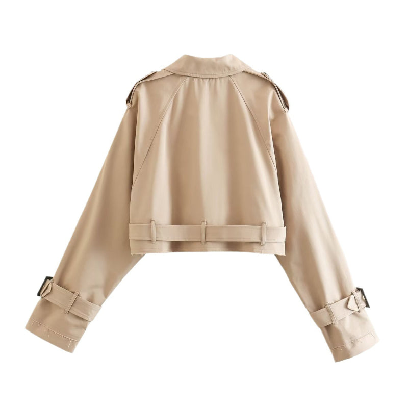 Cropped Trench Coat for Women