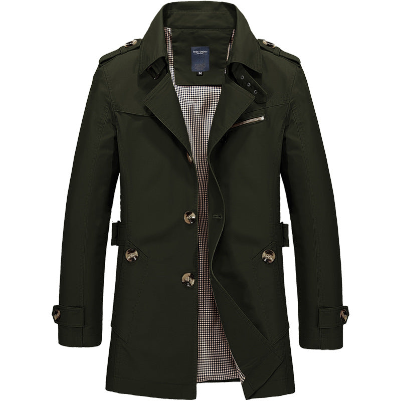 Long Classic Trench Coat for Men