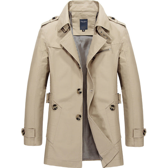 Long Classic Trench Coat for Men