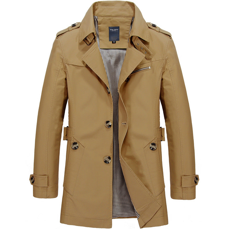 Long Classic Trench Coat for Men