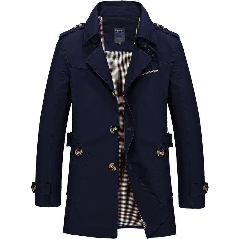 Long Classic Trench Coat for Men