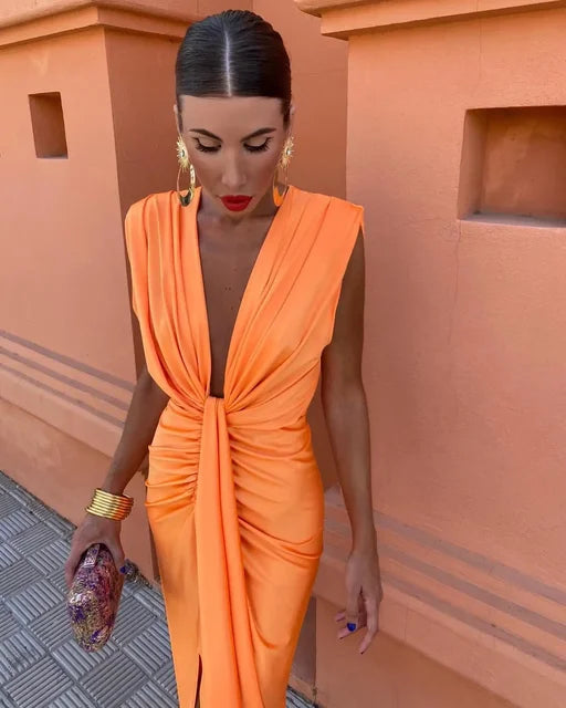Draped Twist Front Cocktail Dress for Women