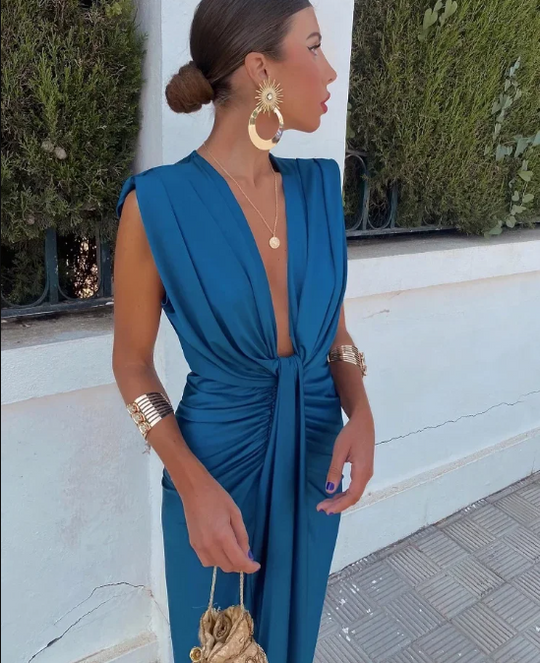 Draped Twist Front Cocktail Dress for Women