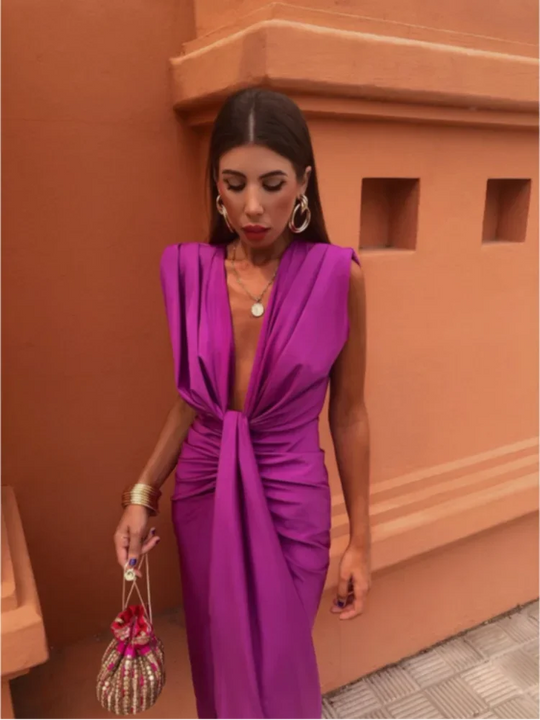Draped Twist Front Cocktail Dress for Women