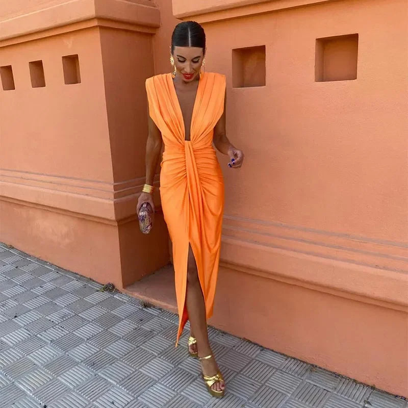Draped Twist Front Cocktail Dress for Women