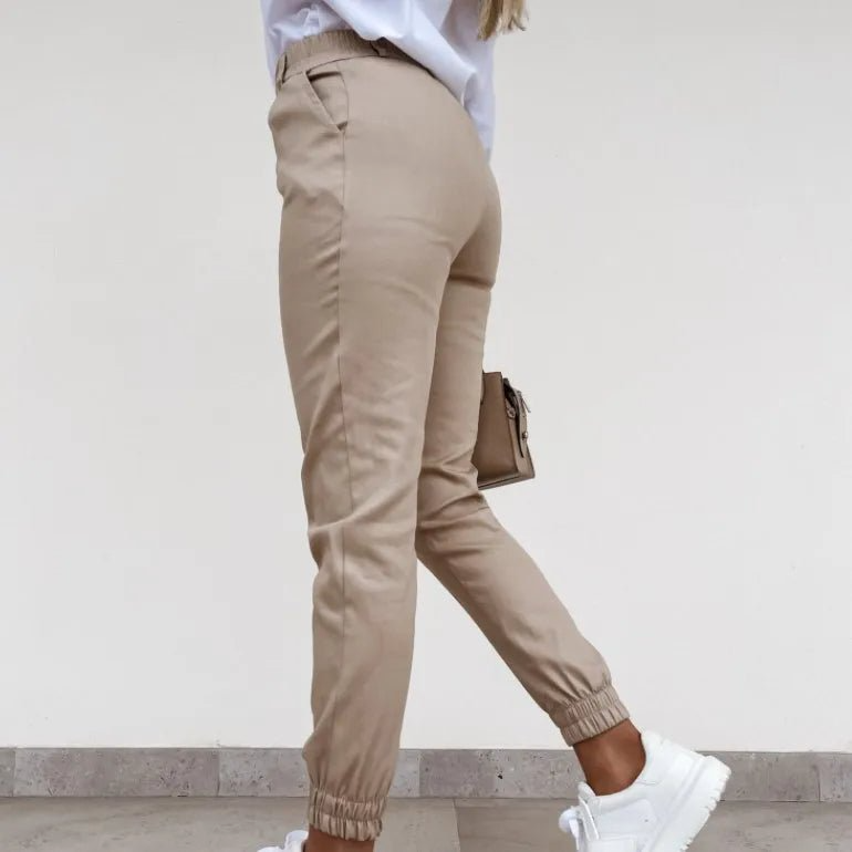 Elastic Cuff Tapered Trousers for Women