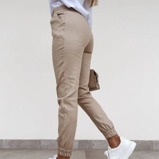 Elastic Cuff Tapered Trousers for Women