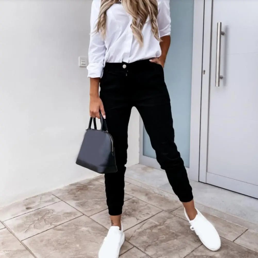 Elastic Cuff Tapered Trousers for Women