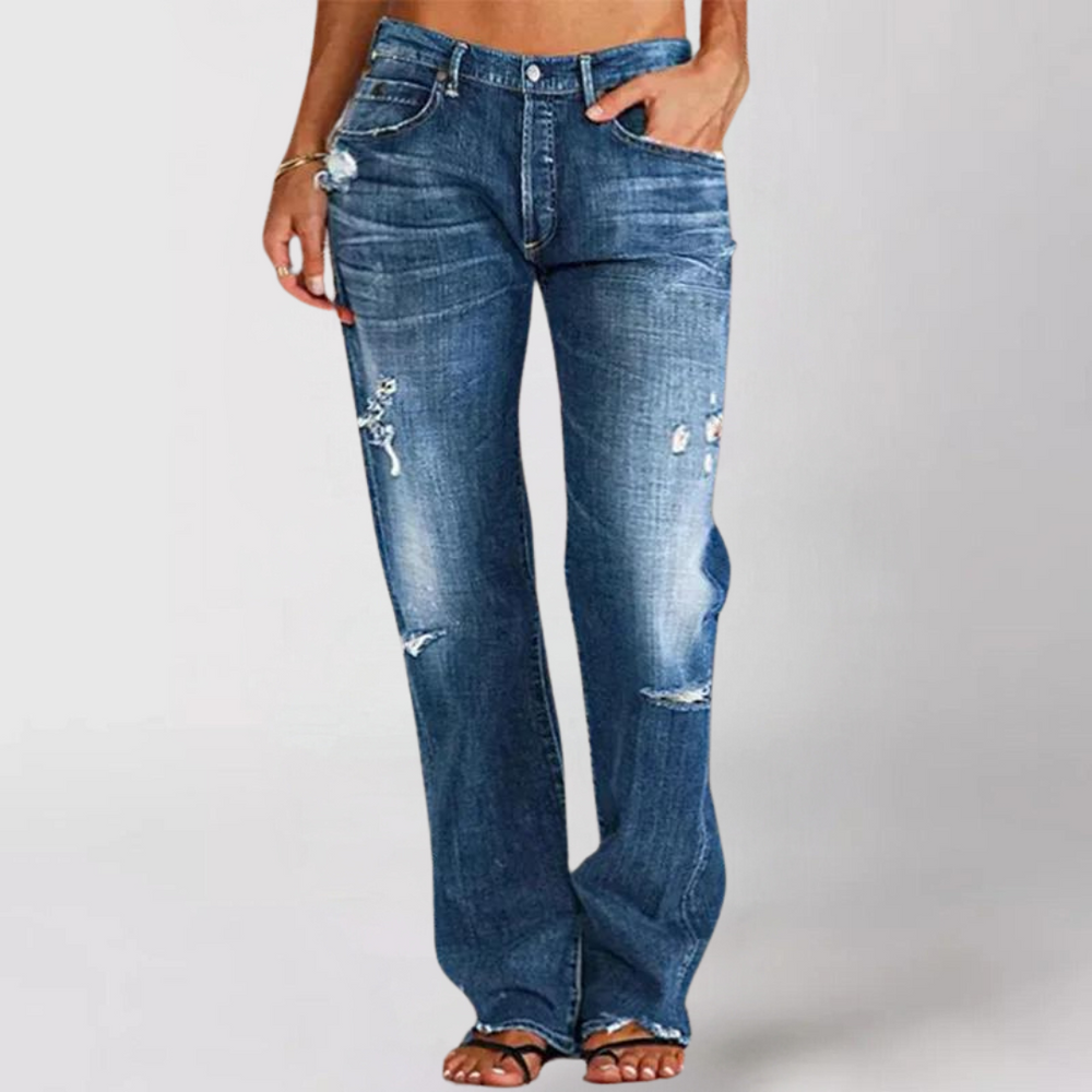 Faded Straight-Leg Jeans for Women