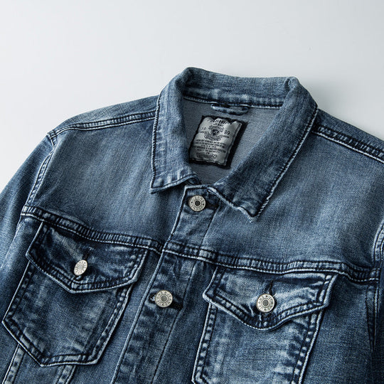 Faded Wash Textured Jacket for Men