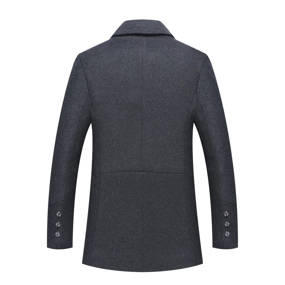 Fleece-Lined Coat with Plaid Collar for Men Azzoria