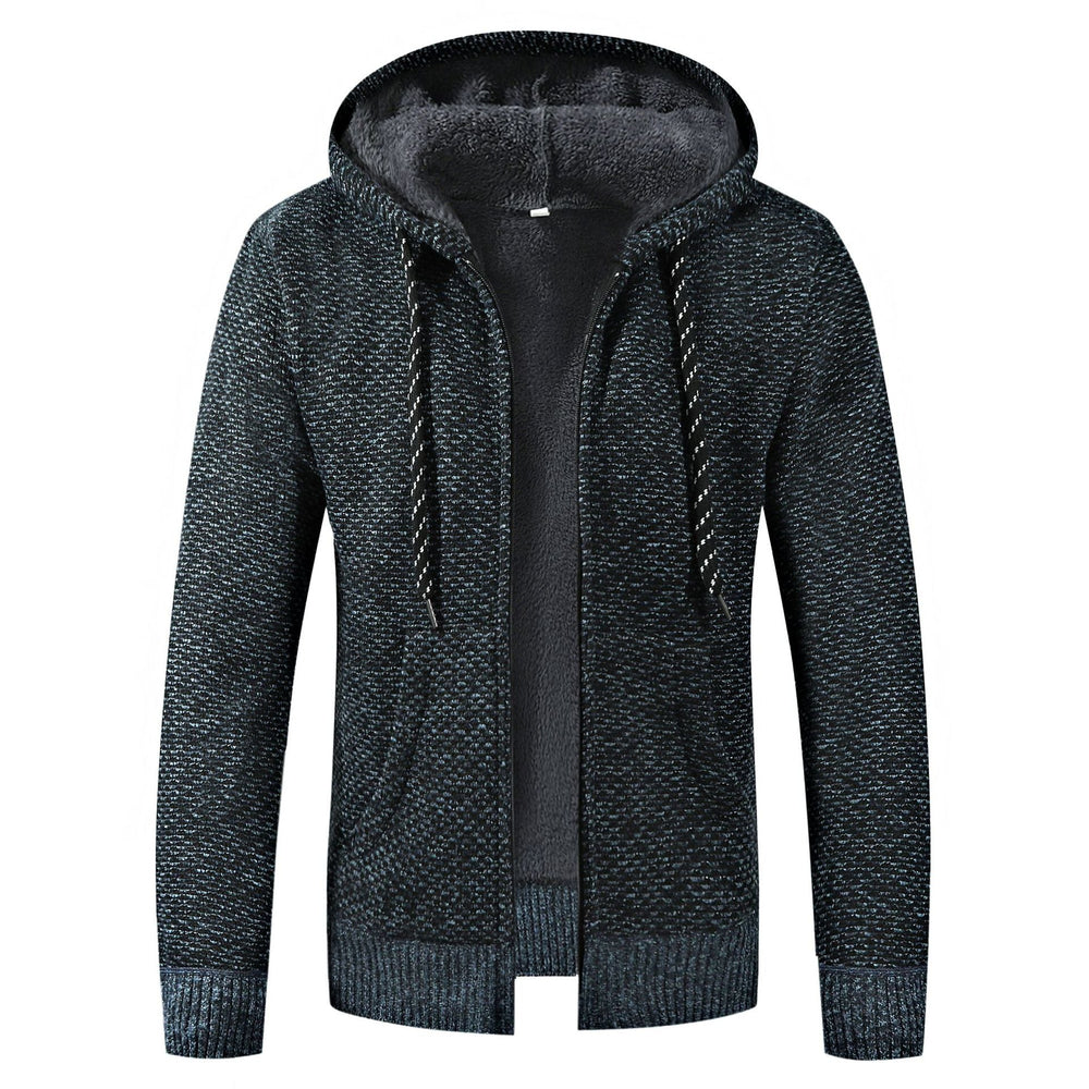 Fleece-Lined Knit Hoodie for Men