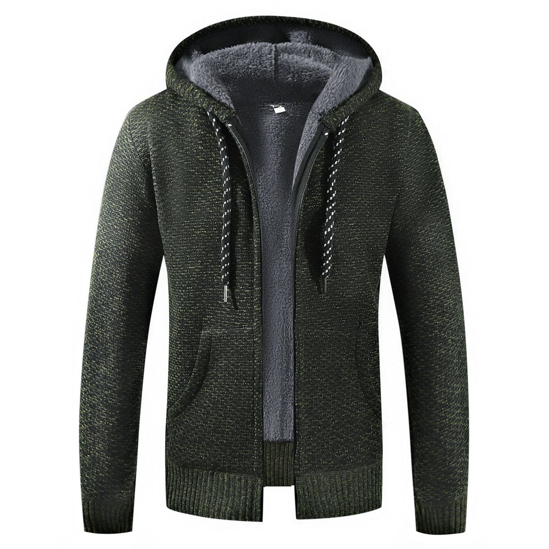 Fleece-Lined Knit Hoodie for Men
