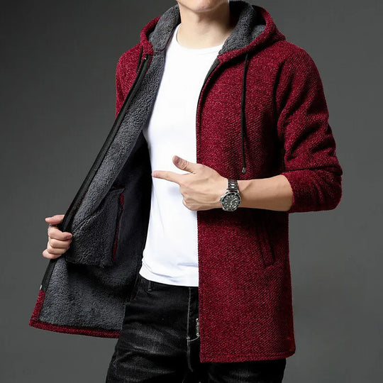 Fleece-Lined Street Hoodie for Men Azzoria